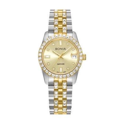 Bonia Elegance BNB10950-3127S Gold Dial Stainless Steel Women Watch 